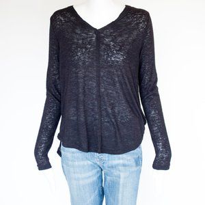 Michelle by Comune Top Black V Neck Top Size Small